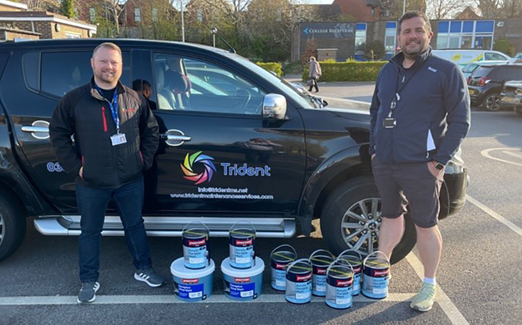 Trident giving paint to those in need
