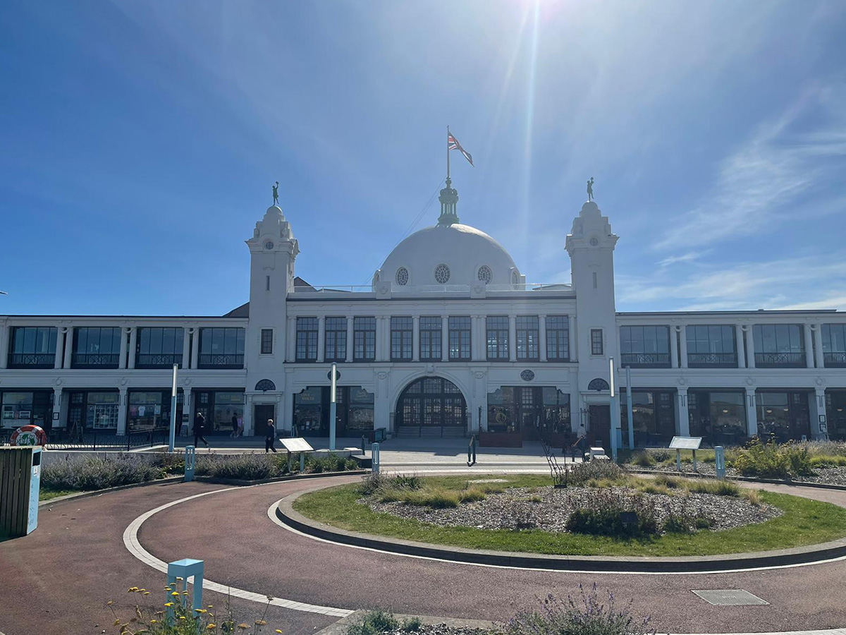 photo of external cleaning at Grade II Listed Spanish City in seaside town Whitley Bay
